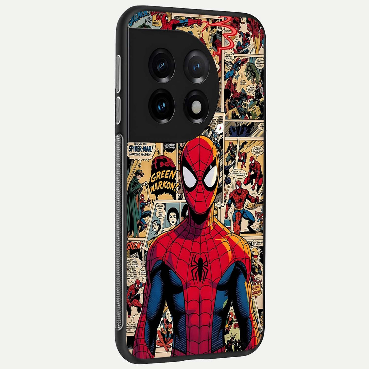  Aesthetic Spider back cover For OnePlus 11 slim fit glass case with vibrant aesthetic design