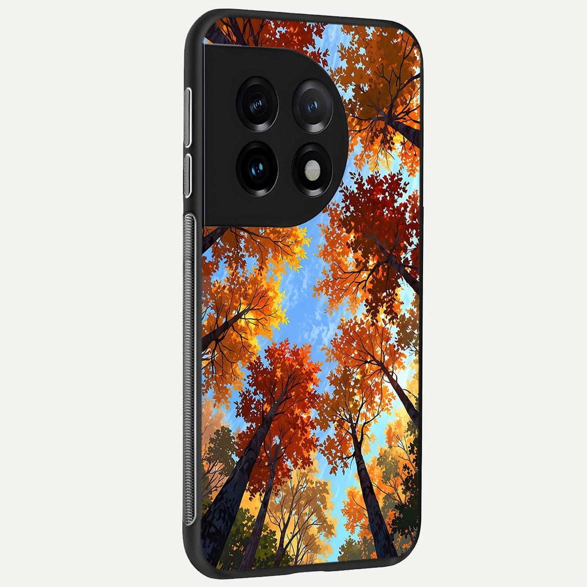  Autumn Sky Rise back cover For OnePlus 11 slim fit glass case with vibrant aesthetic design