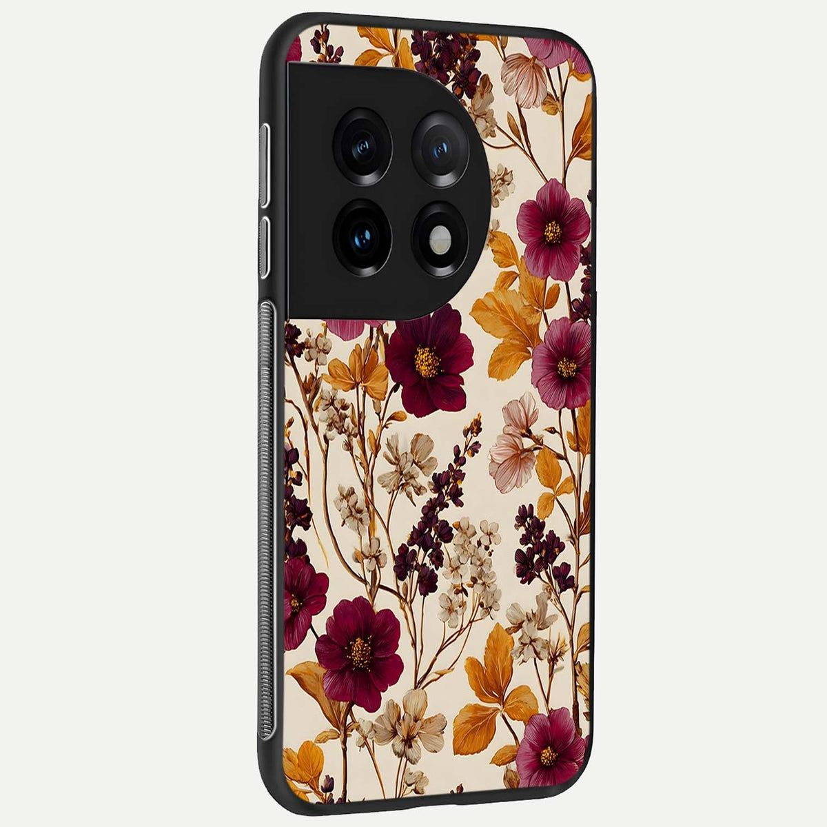  Autumn Wine Bloom back cover For OnePlus 11 slim fit glass case with vibrant aesthetic design