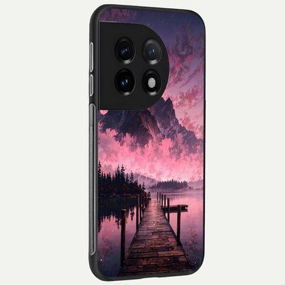  Beautiful Mountain View back cover For OnePlus 11 slim fit glass case with vibrant aesthetic design