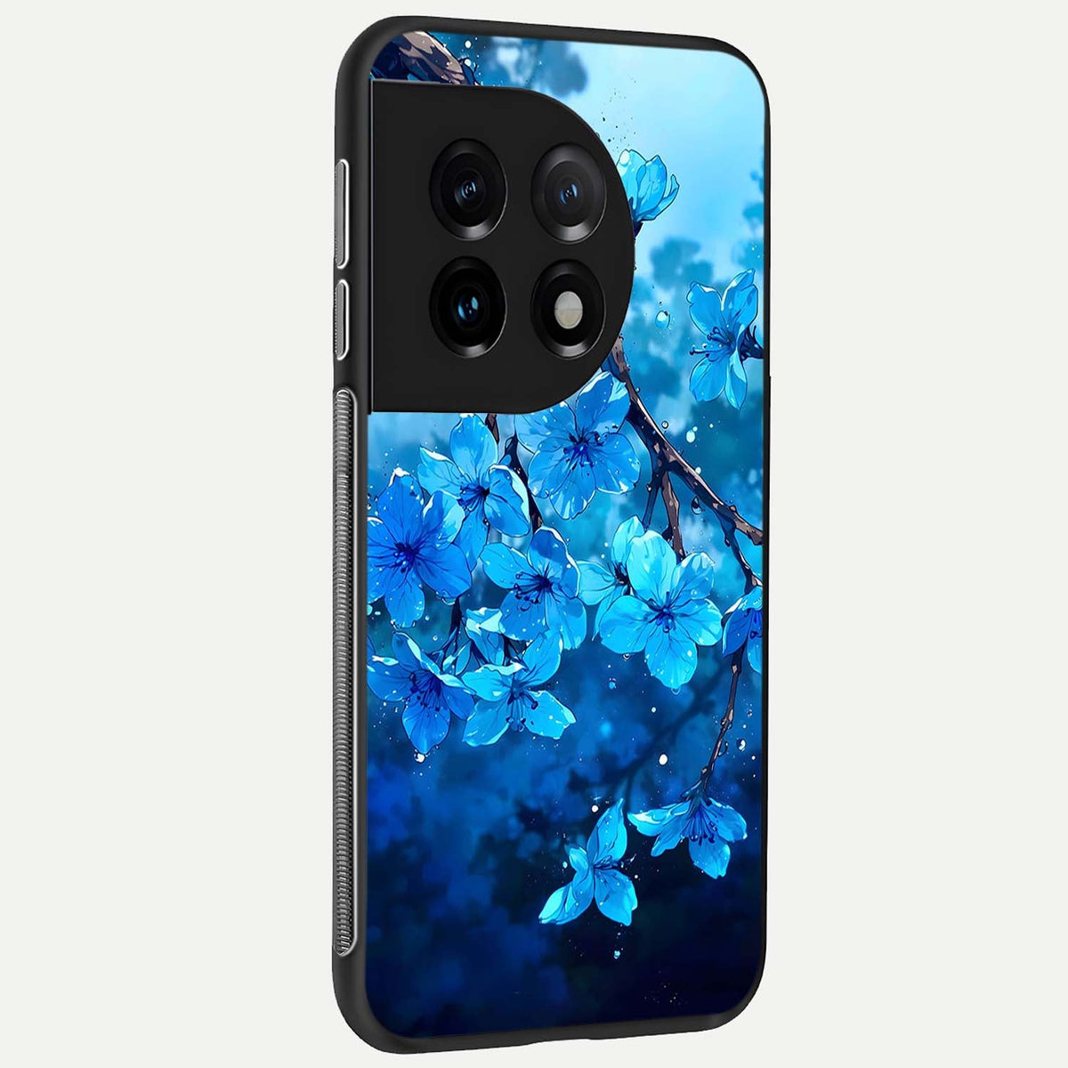  Blue Blossoms Branch back cover For OnePlus 11 slim fit glass case with vibrant aesthetic design
