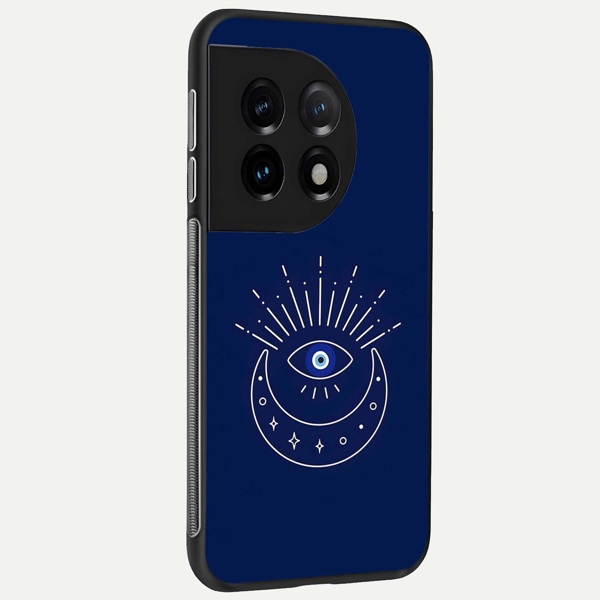  Blue Evil Eye back cover For OnePlus 11 slim fit glass case with vibrant aesthetic design
