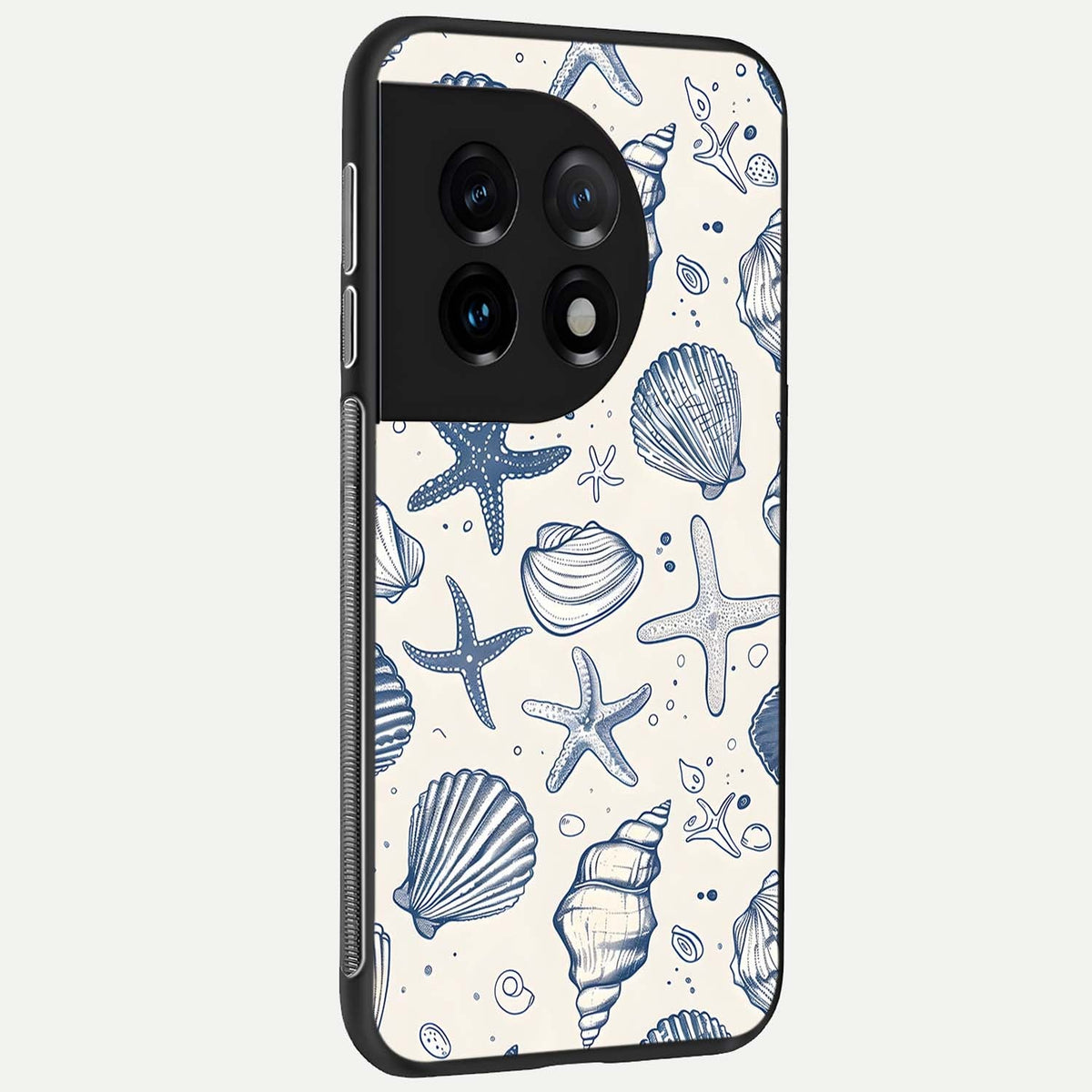  Blue Ocean Outline back cover For OnePlus 11 slim fit glass case with vibrant aesthetic design
