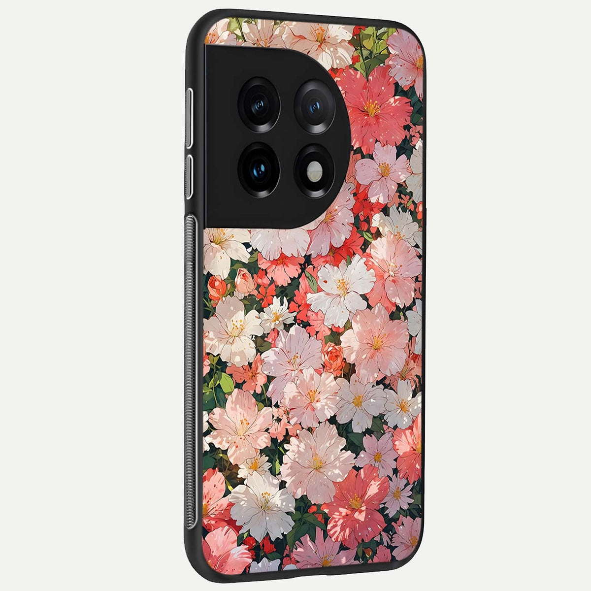  Blush Bloom Field back cover For OnePlus 11 slim fit glass case with vibrant aesthetic design