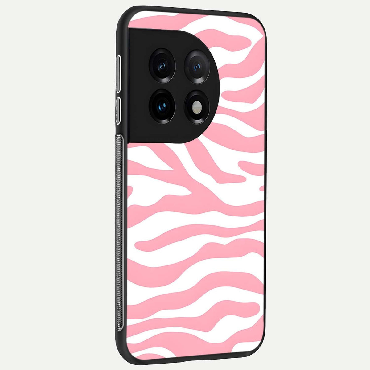  Blush Zebra Flow back cover For OnePlus 11 slim fit glass case with vibrant aesthetic design