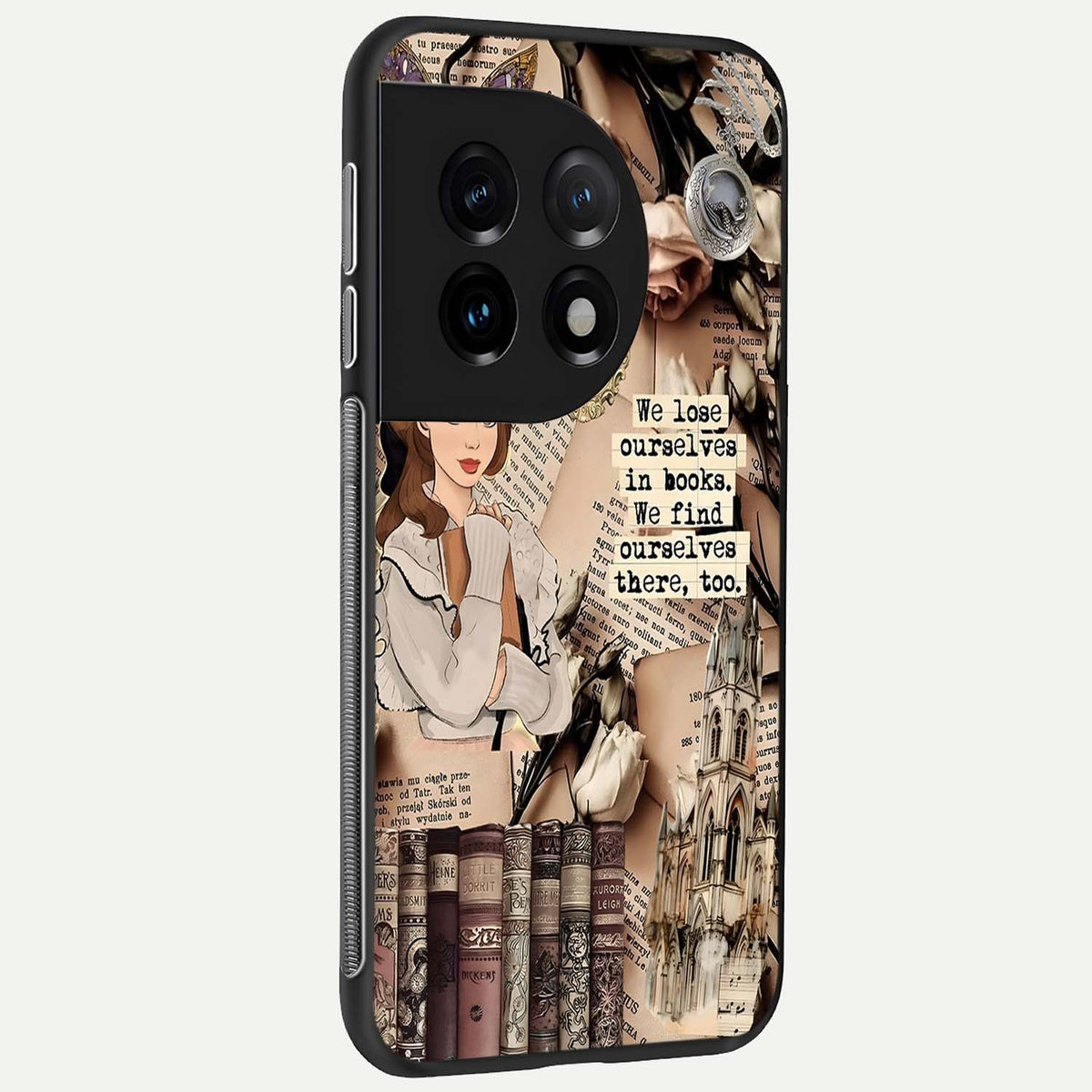  Bookish Dream World back cover For OnePlus 11 slim fit glass case with vibrant aesthetic design
