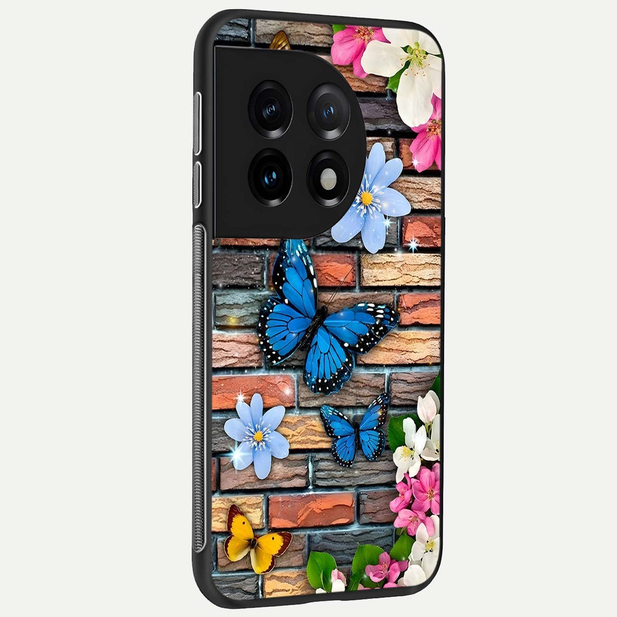  Brick Bloom Flight back cover For OnePlus 11 slim fit glass case with vibrant aesthetic design