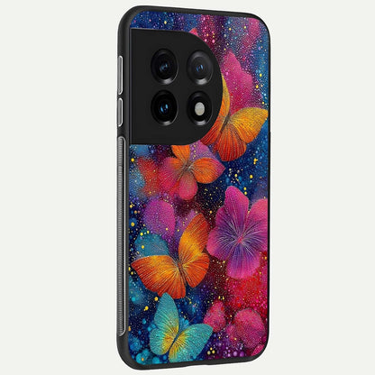  Butterfly Dream Mist back cover For OnePlus 11 slim fit glass case with vibrant aesthetic design