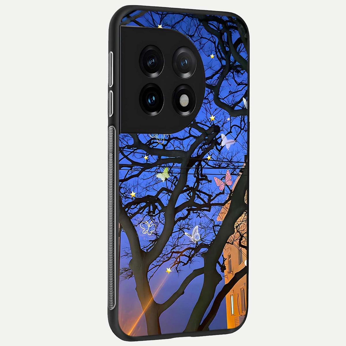  Butterfly Night Magic back cover For OnePlus 11 slim fit glass case with vibrant aesthetic design
