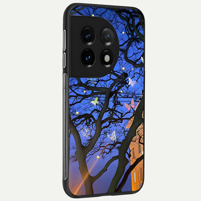  Butterfly Night Magic back cover For OnePlus 11 slim fit glass case with vibrant aesthetic design