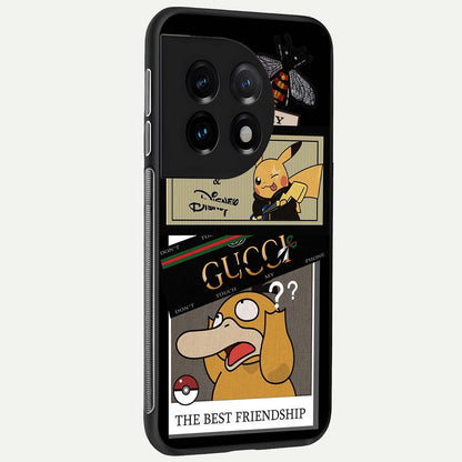  Cartoon Brand Play Mashup back cover For OnePlus 11 slim fit glass case with vibrant aesthetic design