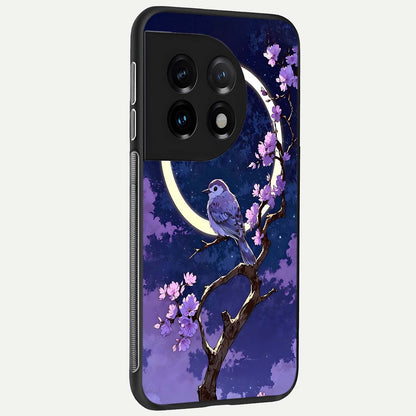  Celestial Bird Blossom back cover For OnePlus 11 slim fit glass case with vibrant aesthetic design