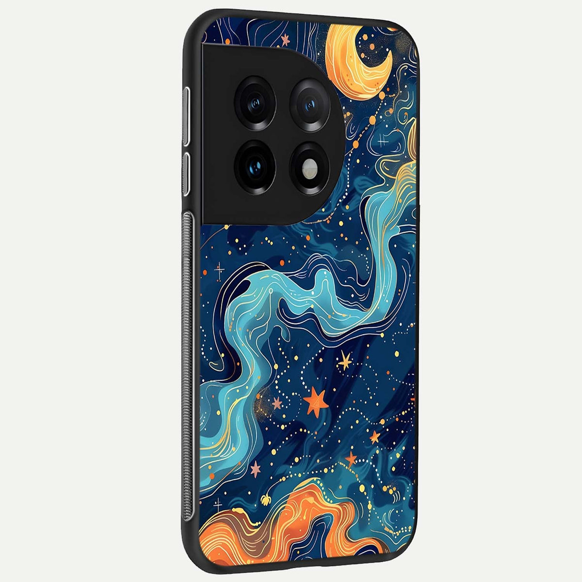  Celestial Dream Flow back cover For OnePlus 11 slim fit glass case with vibrant aesthetic design