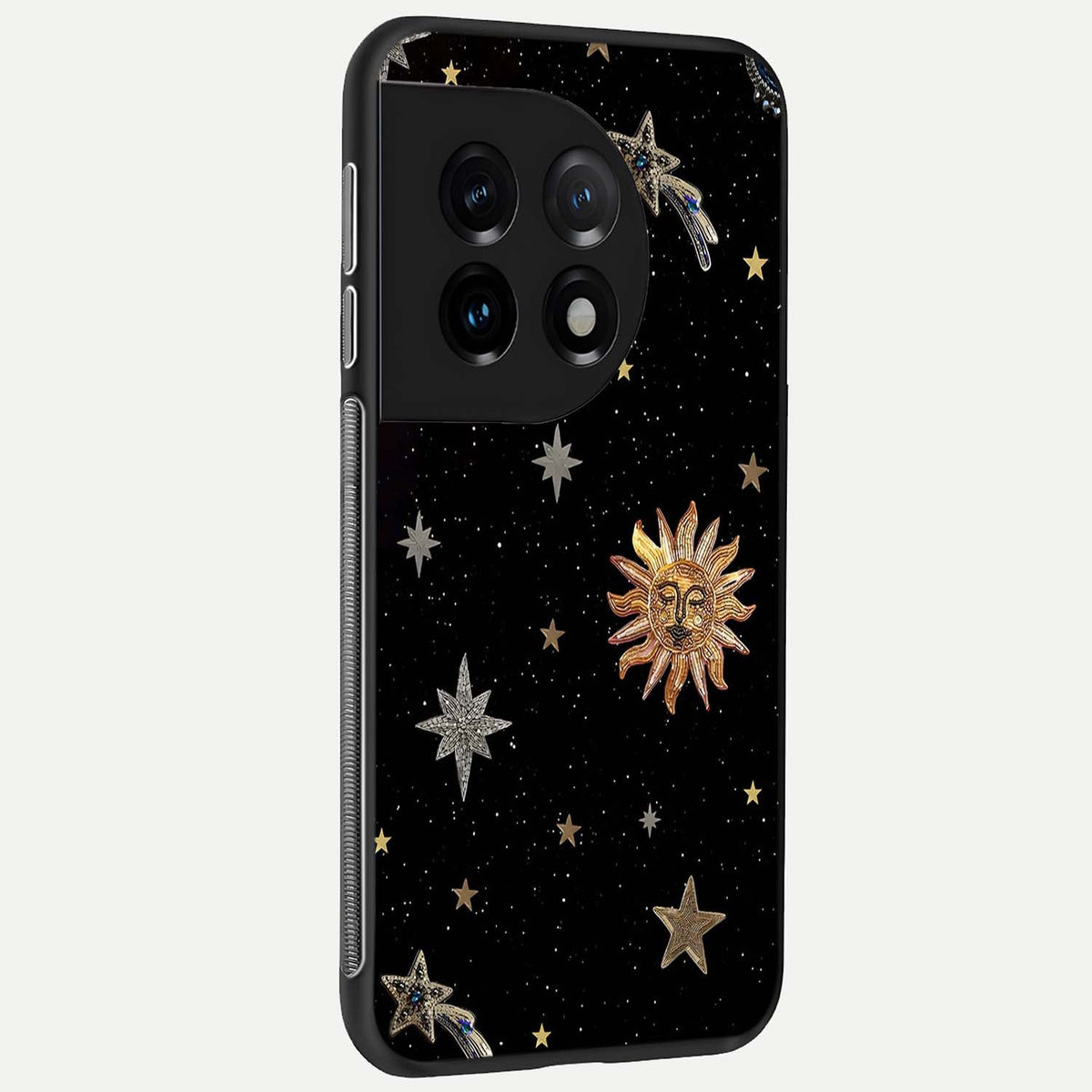  Celestial Moon With Stars back cover For OnePlus 11 slim fit glass case with vibrant aesthetic design
