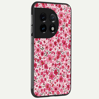  Cherry Blossom Charm back cover For OnePlus 11 slim fit glass case with vibrant aesthetic design