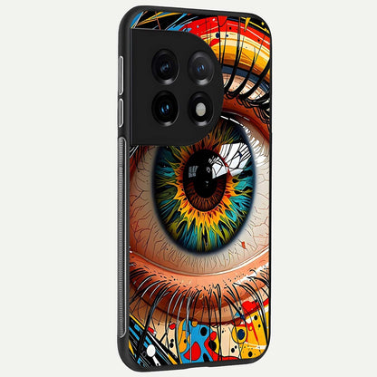  Colorful Eye back cover For OnePlus 11 slim fit glass case with vibrant aesthetic design