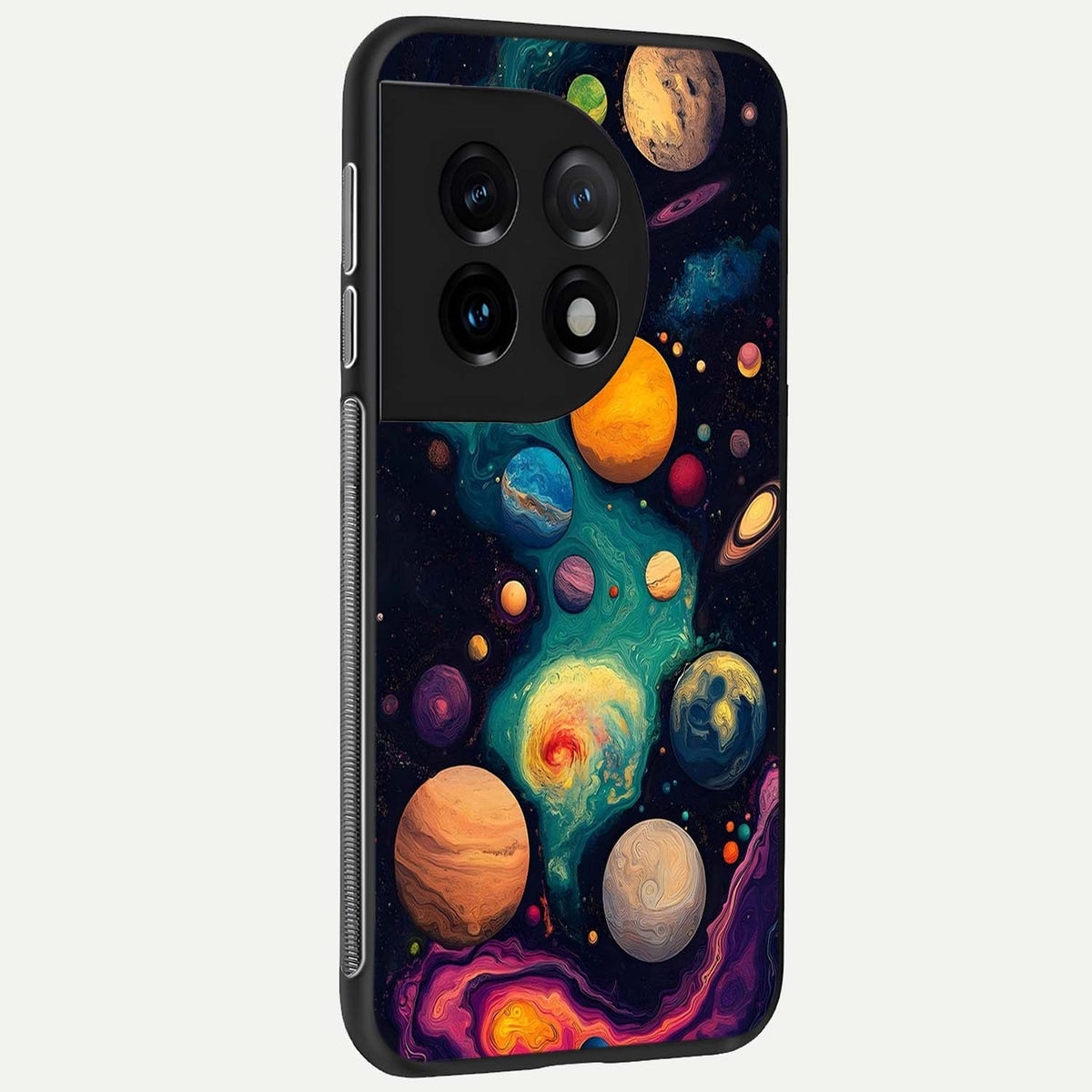  Cosmic Planet Journey back cover For OnePlus 11 slim fit glass case with vibrant aesthetic design