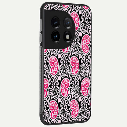  Crimson Paisley Charm back cover For OnePlus 11 slim fit glass case with vibrant aesthetic design