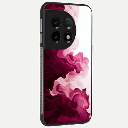  Crimson Wave Flow back cover For OnePlus 11 slim fit glass case with vibrant aesthetic design