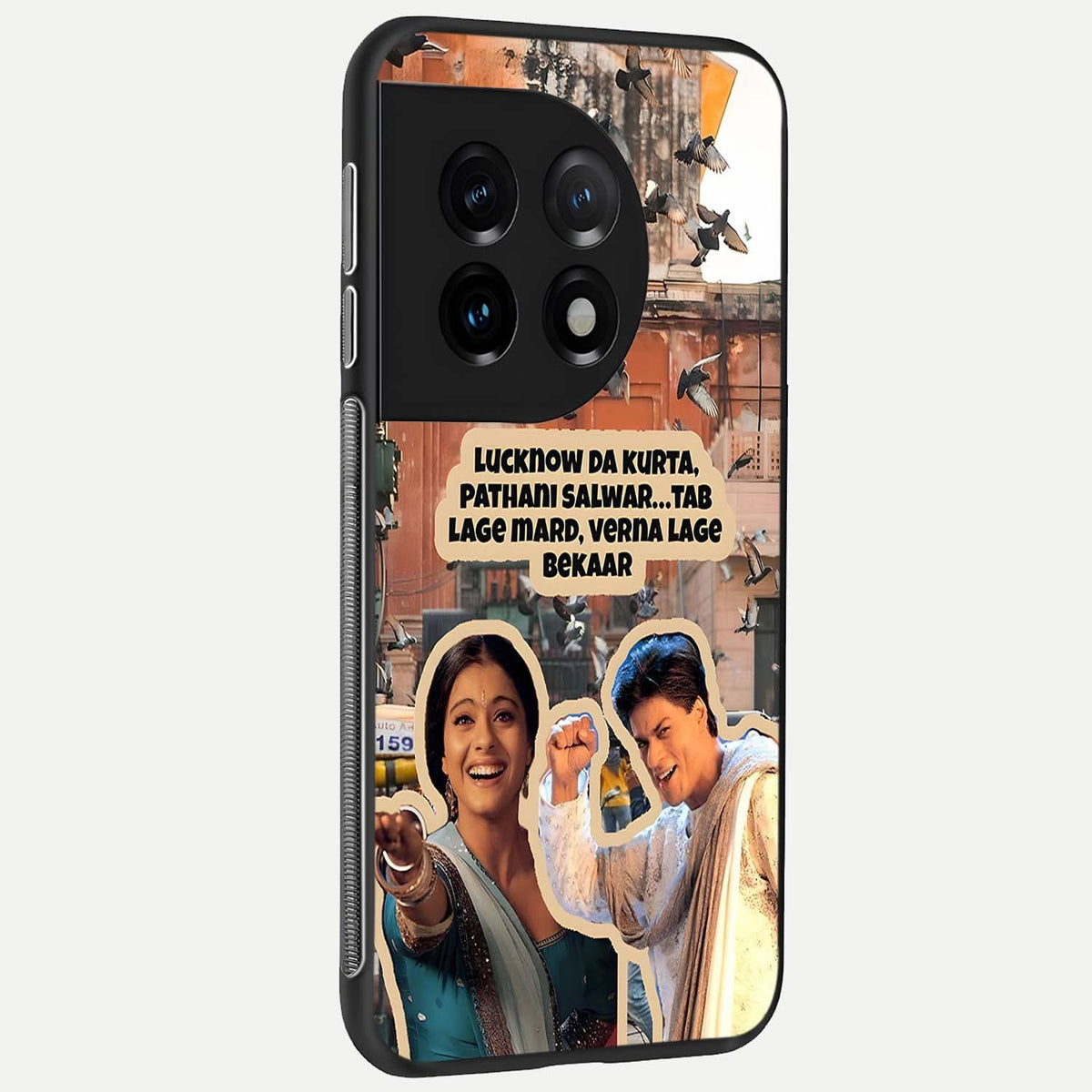  Desi Retro Vibes back cover For OnePlus 11 slim fit glass case with vibrant aesthetic design