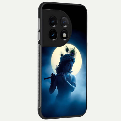  Divine Moon Flute back cover For OnePlus 11 slim fit glass case with vibrant aesthetic design