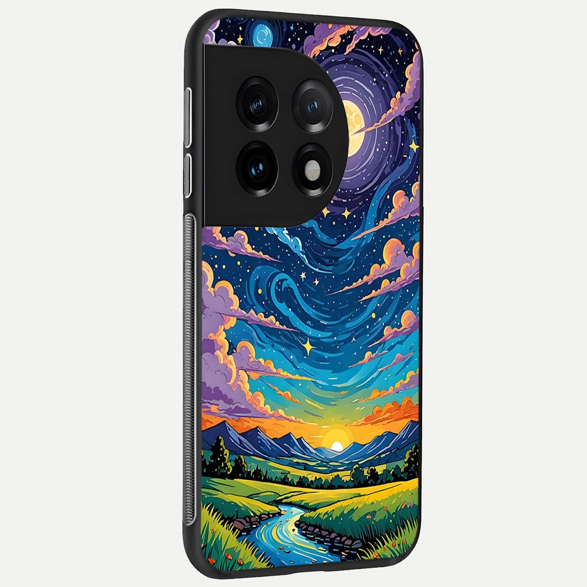 Dreamy Night Landscape back cover For OnePlus 11 slim fit glass case with vibrant aesthetic design