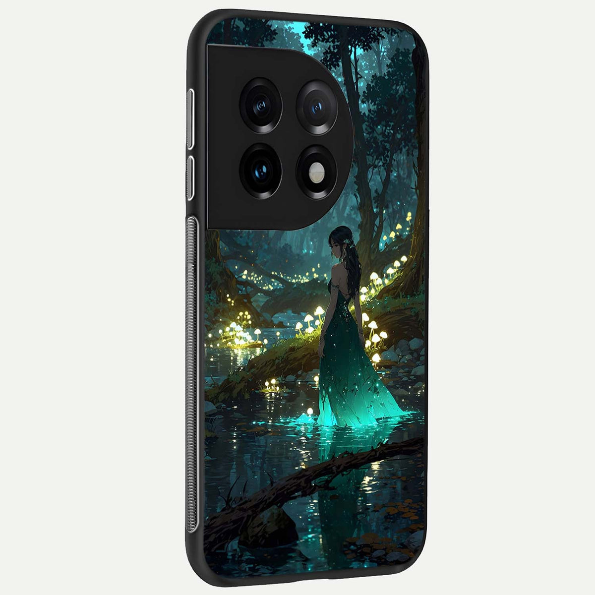  Enchanted Forest Glow back cover For OnePlus 11 slim fit glass case with vibrant aesthetic design
