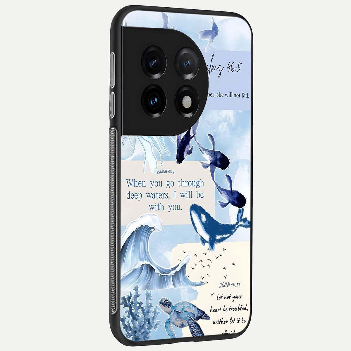  Faithful Ocean Promise back cover For OnePlus 11 slim fit glass case with vibrant aesthetic design