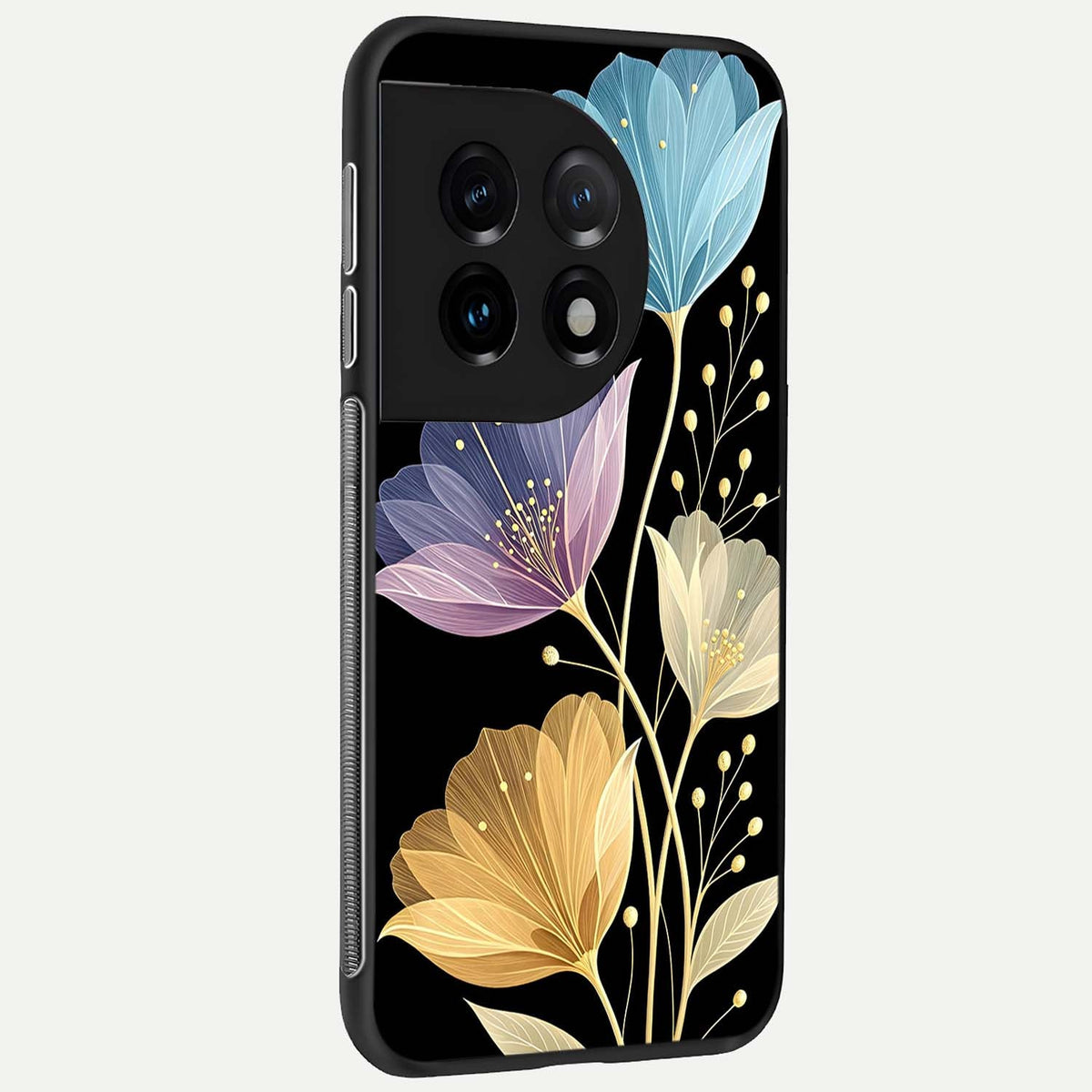  Flower Bloom Glow back cover For OnePlus 11 slim fit glass case with vibrant aesthetic design