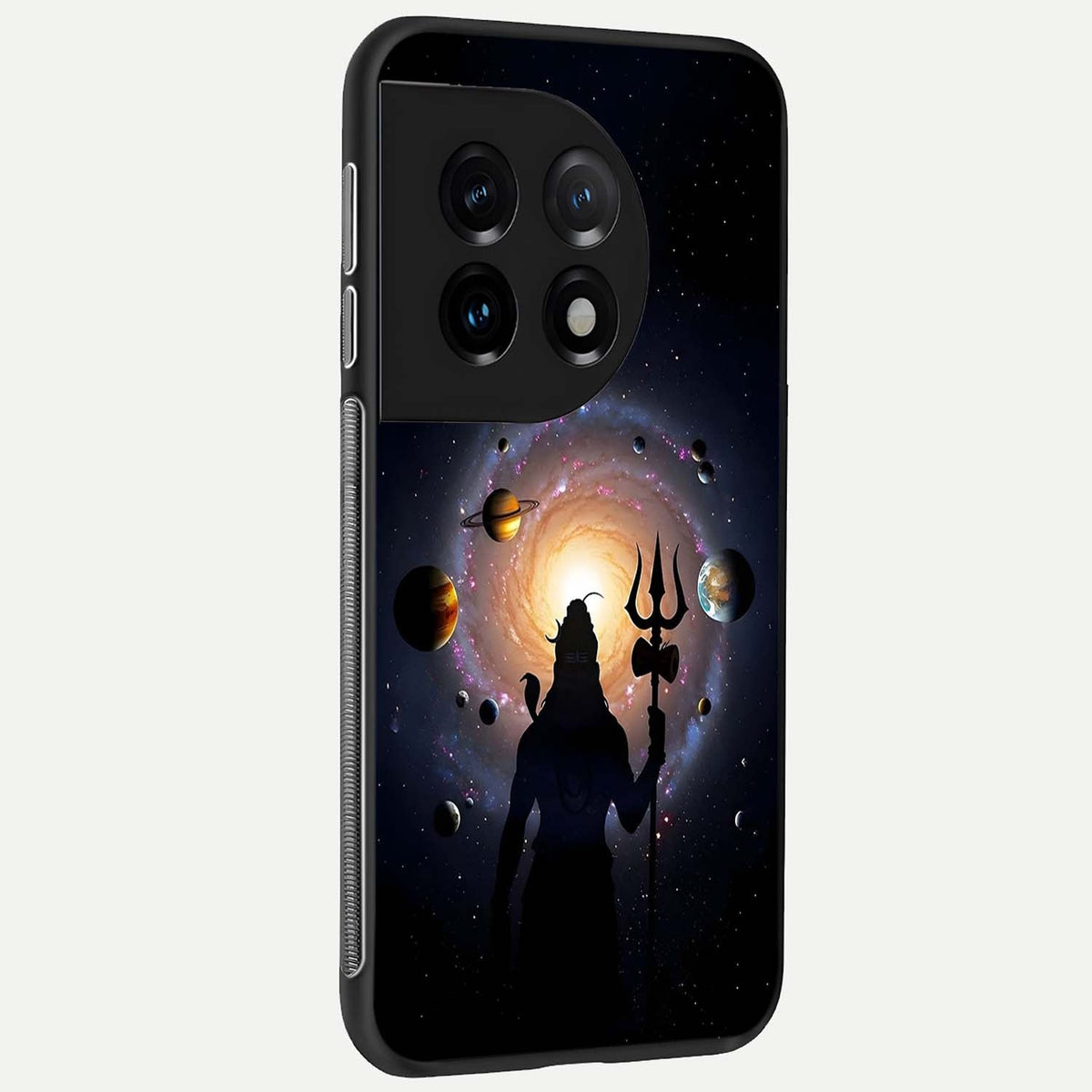  Galactic Shiva Vision back cover For OnePlus 11 slim fit glass case with vibrant aesthetic design