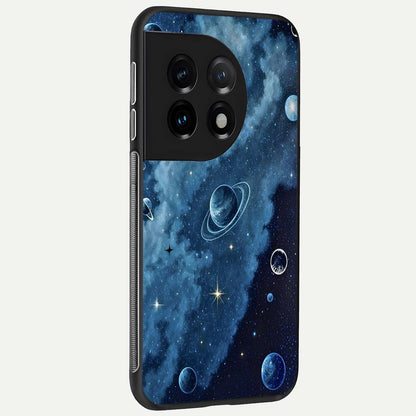  Galaxy Dream Space back cover For OnePlus 11 slim fit glass case with vibrant aesthetic design