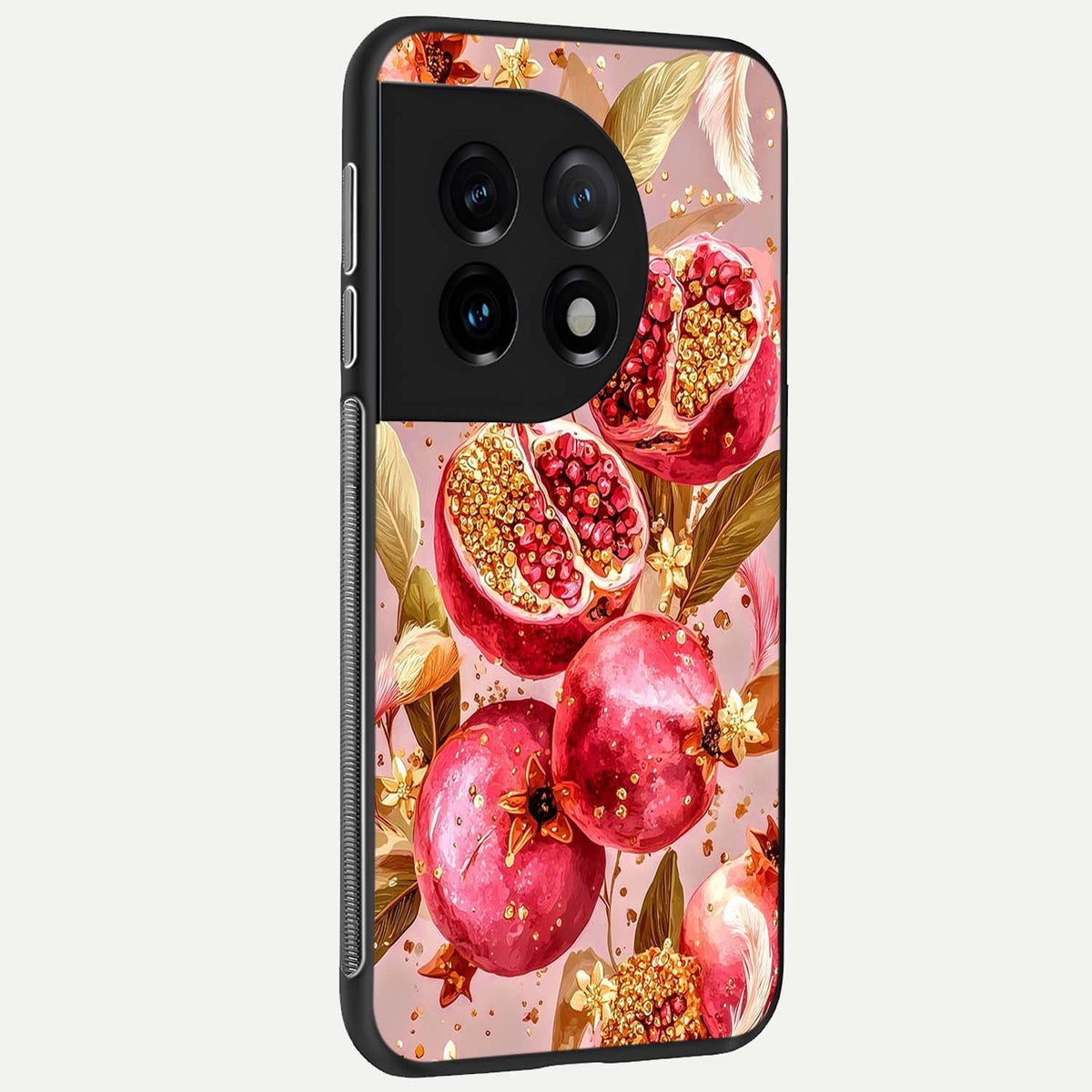 Golden Bloom Glow back cover For OnePlus 11 slim fit glass case with vibrant aesthetic design