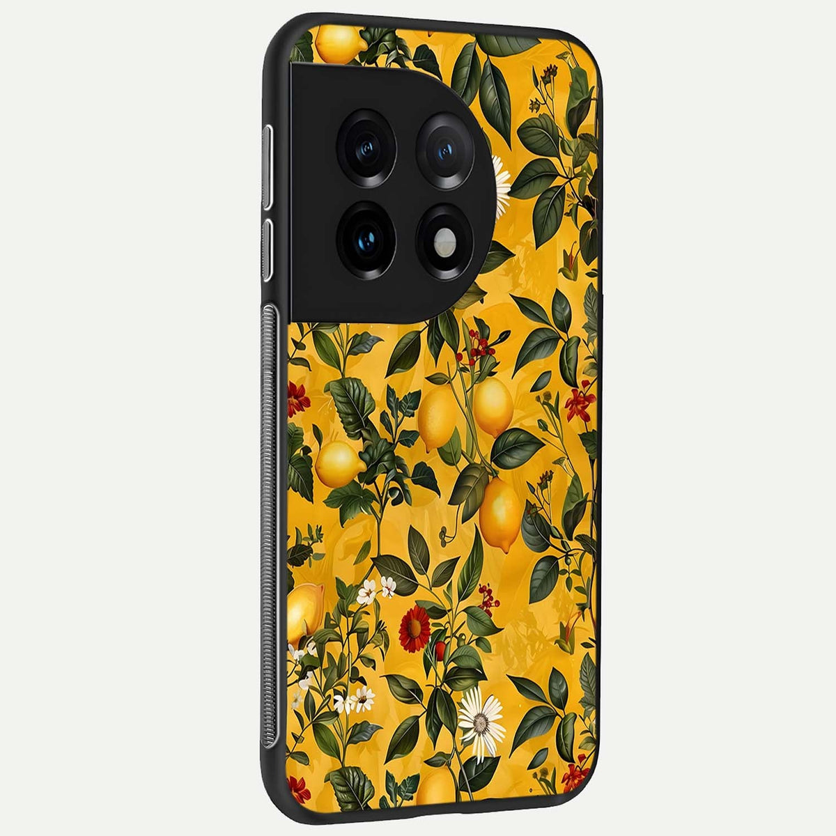  Golden Lemon Field back cover For OnePlus 11 slim fit glass case with vibrant aesthetic design