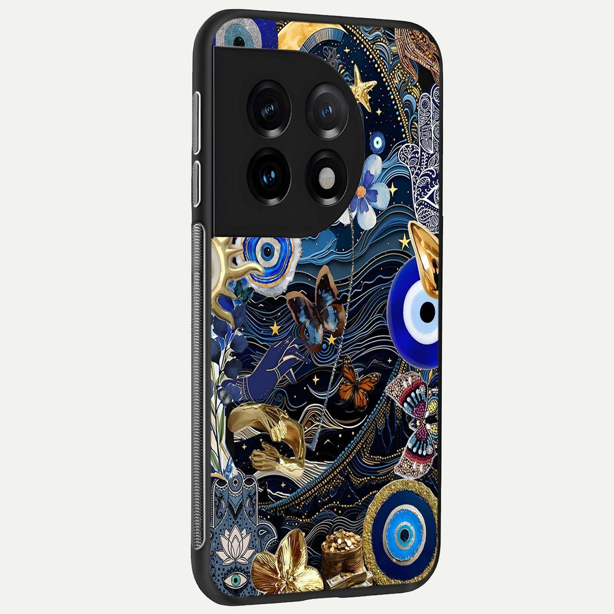  Golden Moon Magic back cover For OnePlus 11 slim fit glass case with vibrant aesthetic design