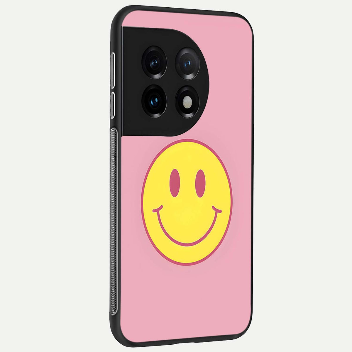  Happy Pink Mood back cover For OnePlus 11 slim fit glass case with vibrant aesthetic design