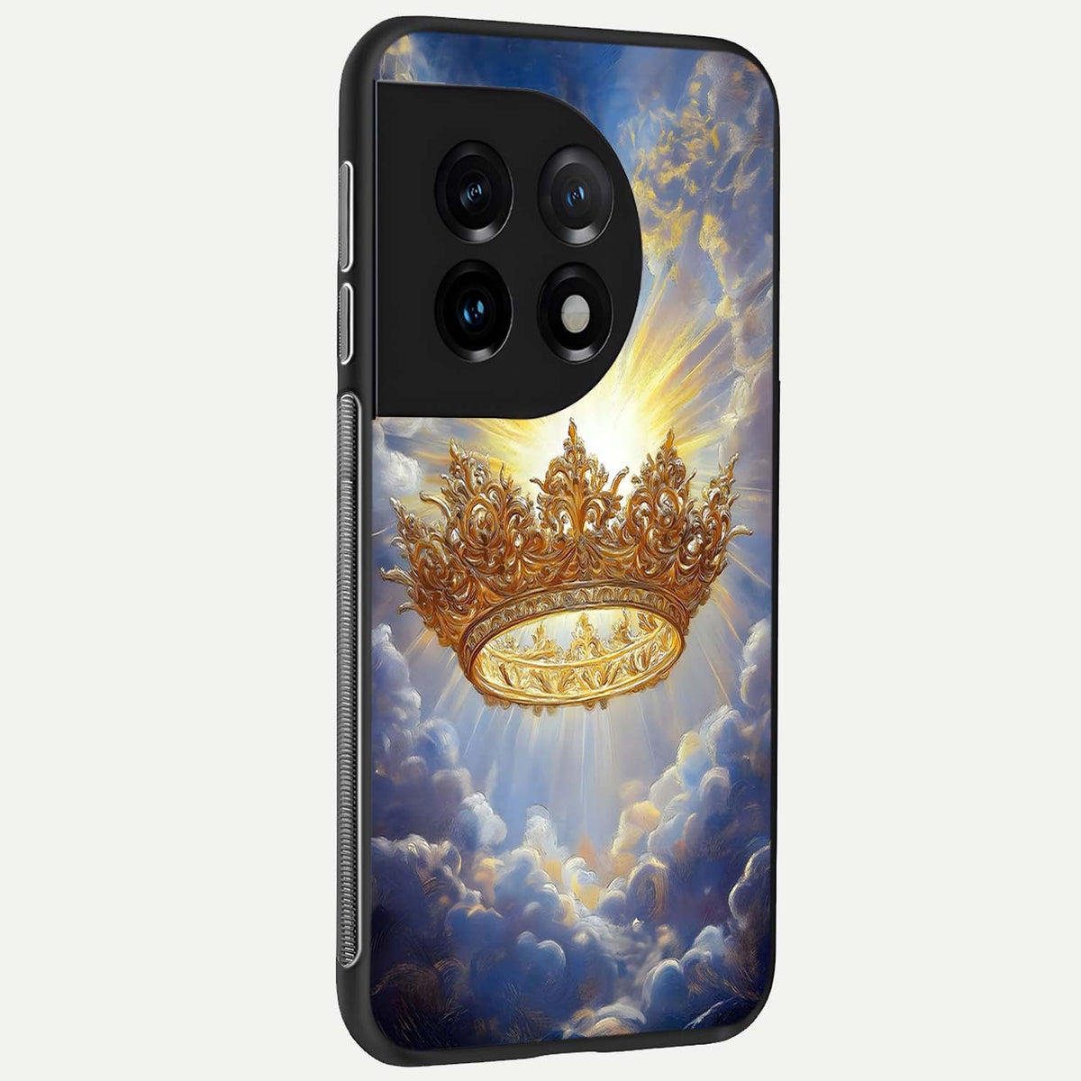  Heavenly Crown Light back cover For OnePlus 11 slim fit glass case with vibrant aesthetic design