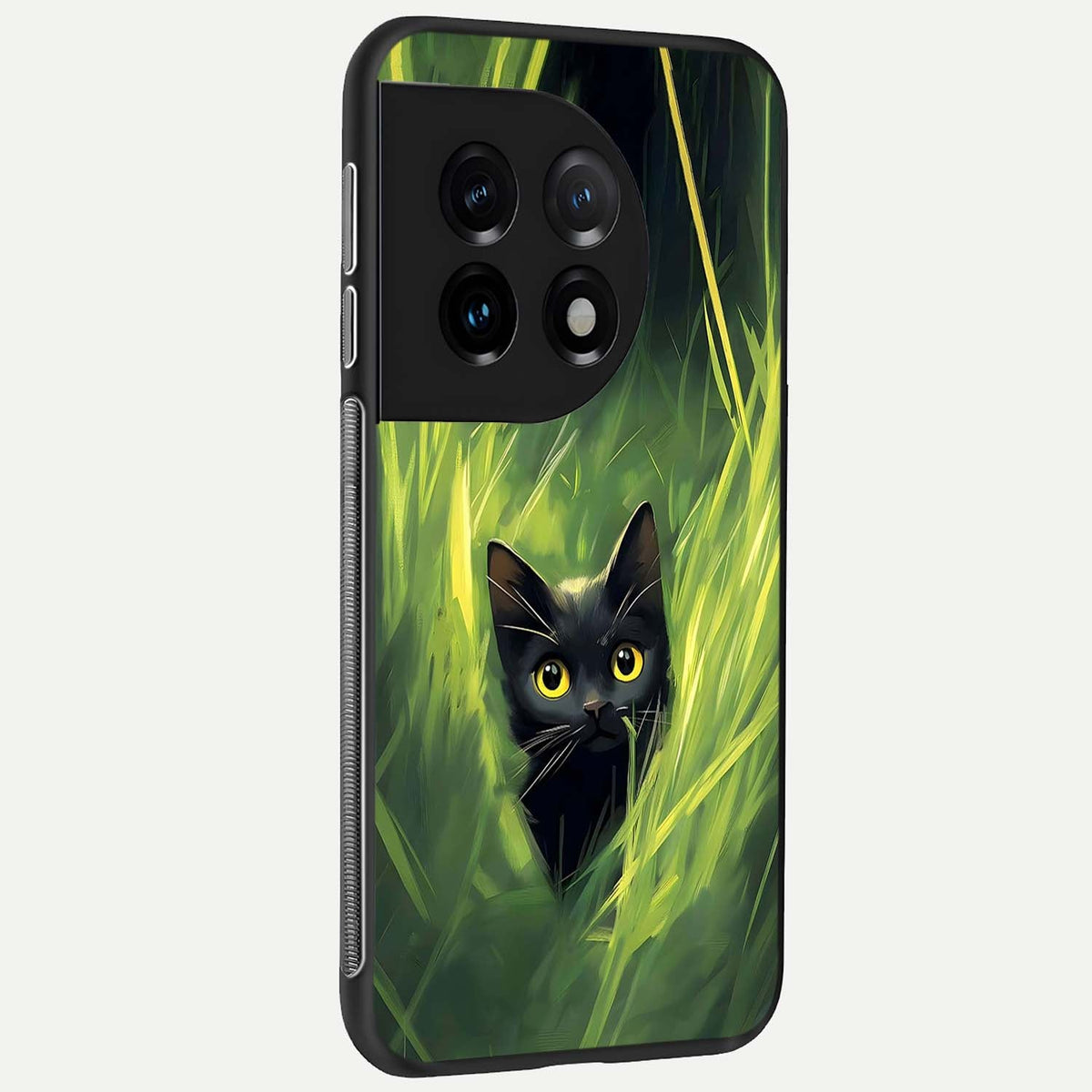  Hidden Cat Whisper back cover For OnePlus 11 slim fit glass case with vibrant aesthetic design