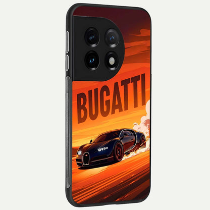  Inferno Bugatti Storm back cover For OnePlus 11 slim fit glass case with vibrant aesthetic design