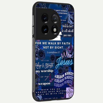  Kingdom Faith Glow back cover For OnePlus 11 slim fit glass case with vibrant aesthetic design