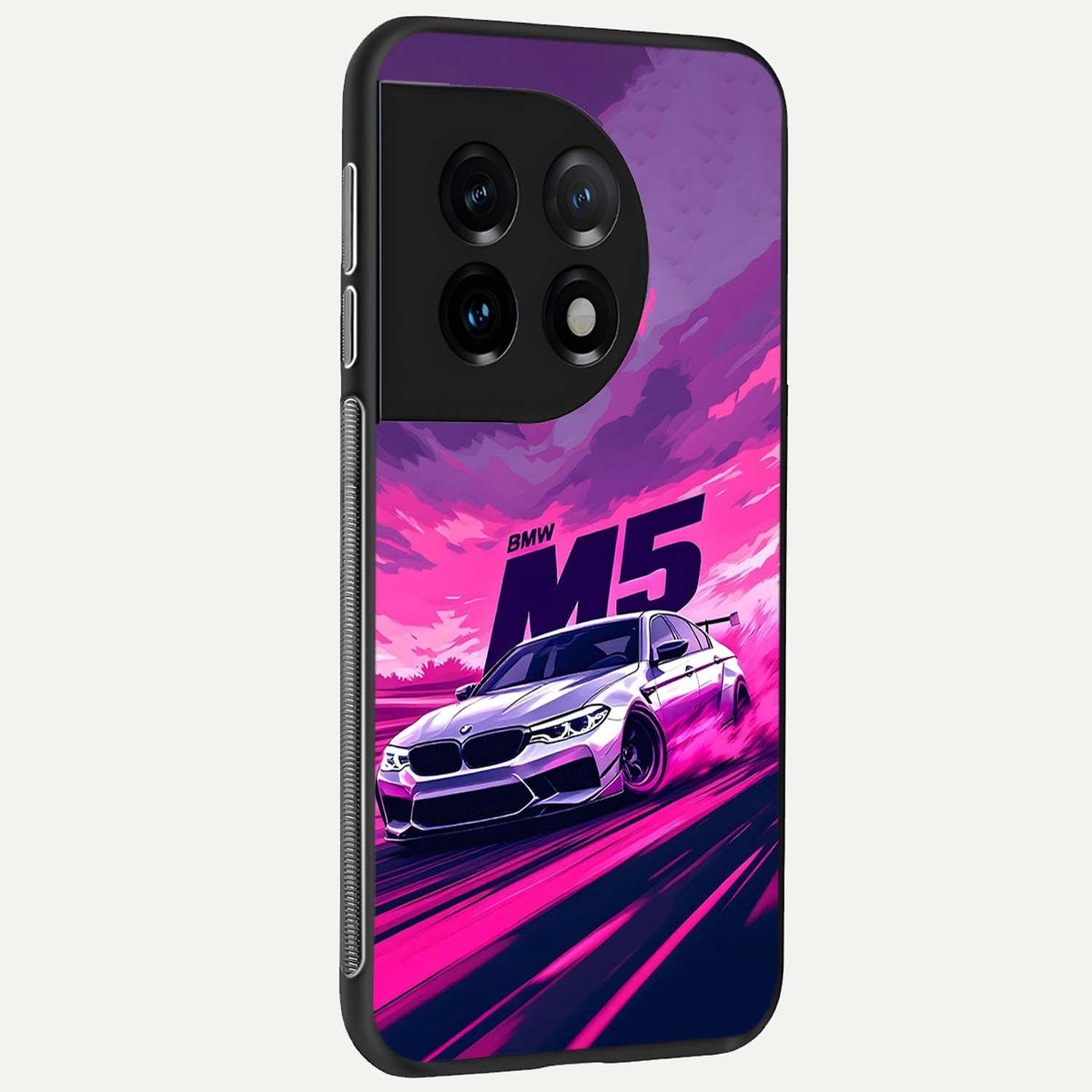  MS Neon Car back cover For OnePlus 11 slim fit glass case with vibrant aesthetic design