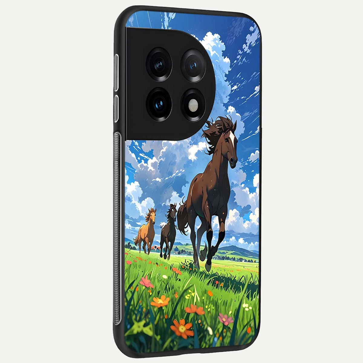 Majestic Horses Galloping back cover For OnePlus 11 slim fit glass case with vibrant aesthetic design