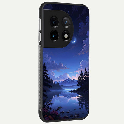  Midnight Lake Peace back cover For OnePlus 11 slim fit glass case with vibrant aesthetic design