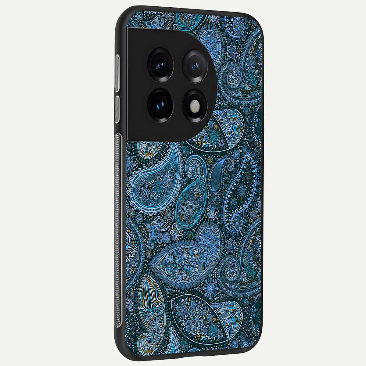  Midnight Paisley Glow back cover For OnePlus 11 slim fit glass case with vibrant aesthetic design