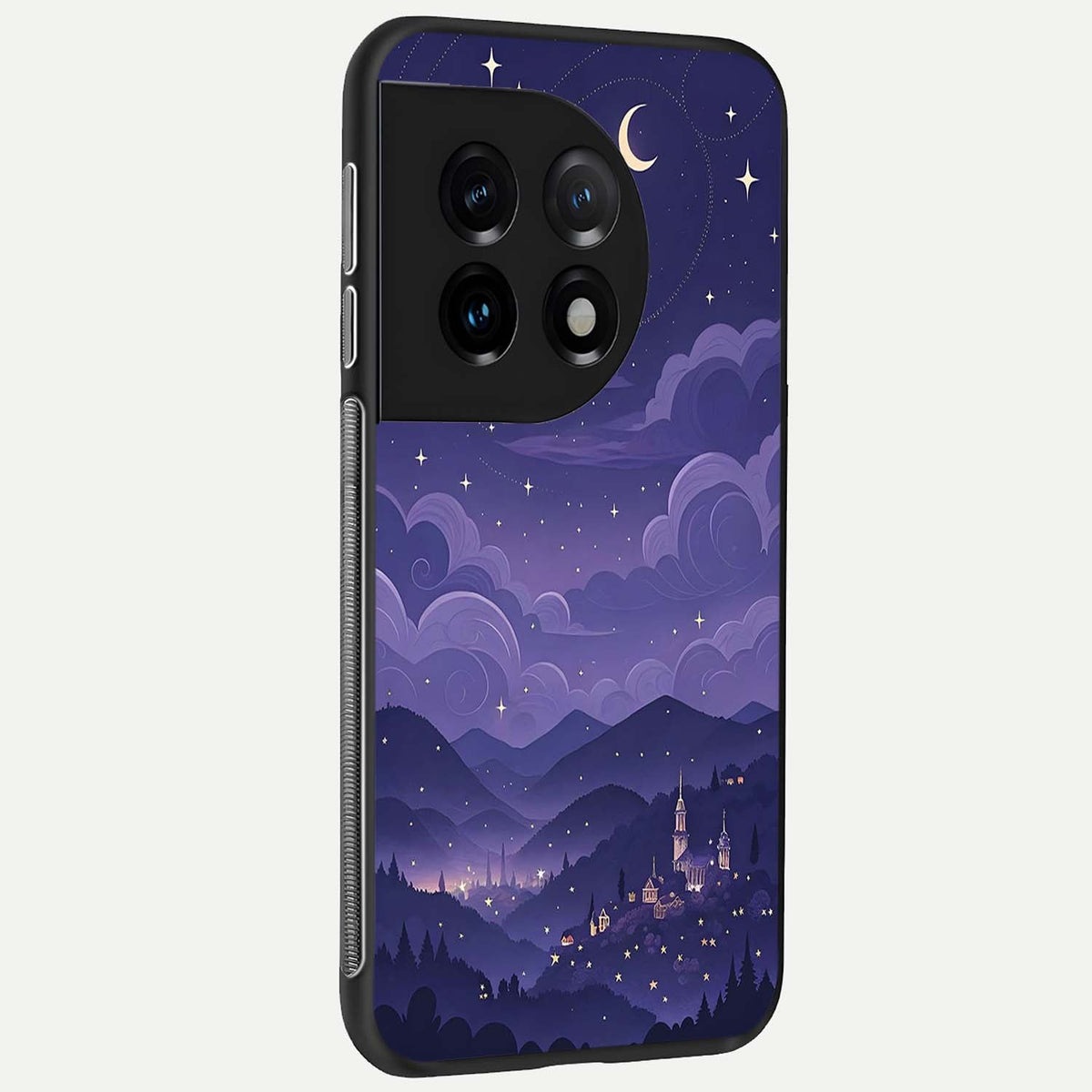  Minimal Night View back cover For OnePlus 11 slim fit glass case with vibrant aesthetic design