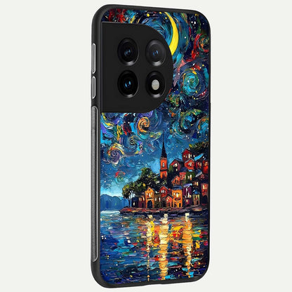  Moonlight Harbor Glow back cover For OnePlus 11 slim fit glass case with vibrant aesthetic design