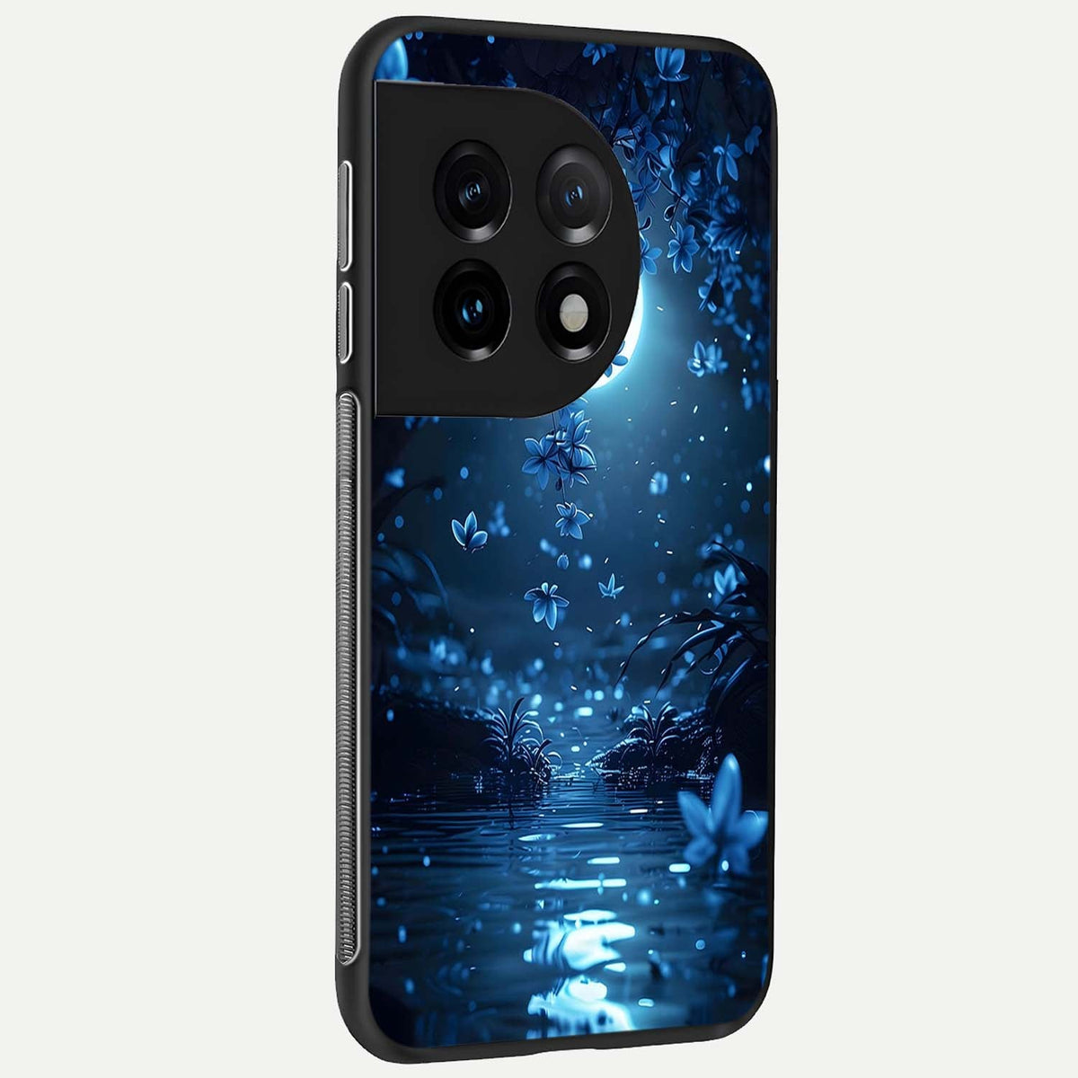  Moonlight Petal Dream back cover For OnePlus 11 slim fit glass case with vibrant aesthetic design