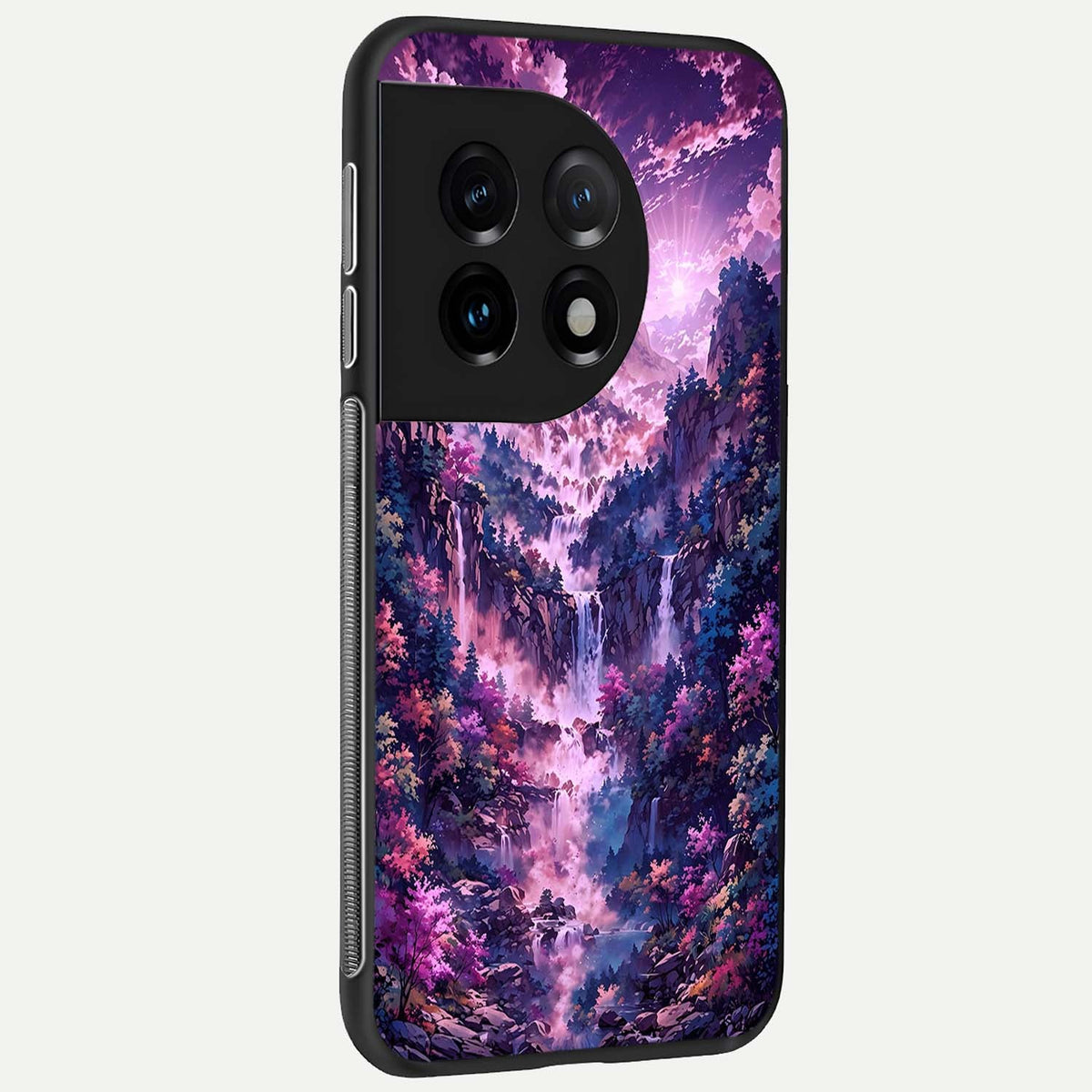  Mystic Cascade Peaks back cover For OnePlus 11 slim fit glass case with vibrant aesthetic design
