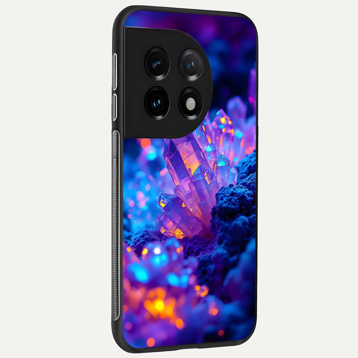  Neon Aura Shards back cover For OnePlus 11 slim fit glass case with vibrant aesthetic design