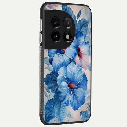  Ocean Hibiscus Grace back cover For OnePlus 11 slim fit glass case with vibrant aesthetic design