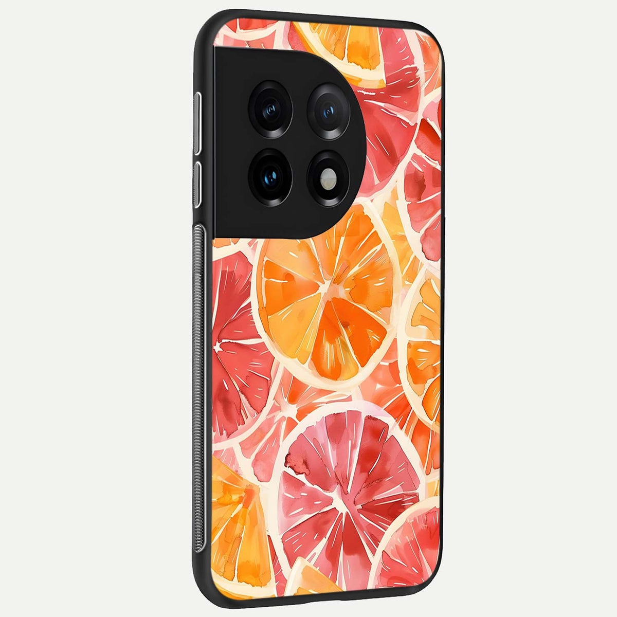  Orange Fruits Pattern back cover For OnePlus 11 slim fit glass case with vibrant aesthetic design